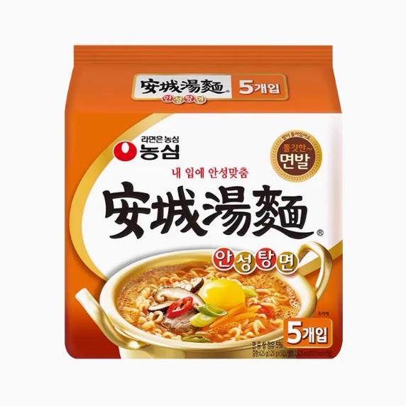 韩国进口农心安城汤面125g*5袋网红方便面速食拉面辣味泡面煮面,粮油调味/速食/干货/烘焙,冲泡方便面/拉面/面皮,淘宝优惠券,粉丝福利购,淘宝优惠卷