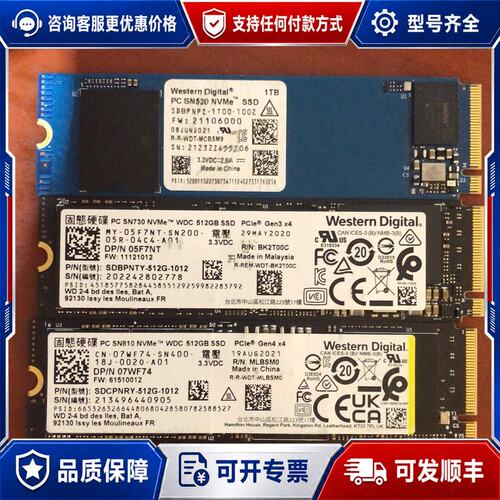 议价WD 西数 sn530/SN810/sn720 1t/512可维修