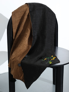 大女主姿态！米兰秀款高定水波纹香云纱手绣大长巾吊穗围巾披肩特