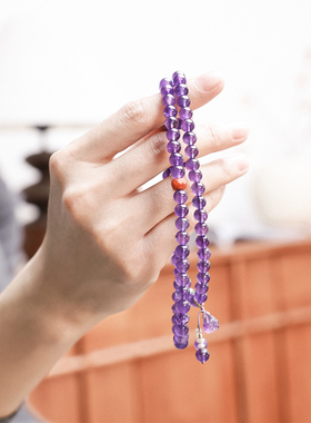 紫水晶莲蓬蜜蜡多圈手串单圈项链