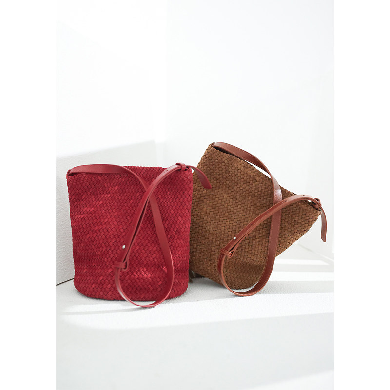 KAKA法国客单款磨砂牛皮编织磁吸扣时髦百搭单肩斜挎水桶包小包女,箱包皮具/热销女包/男包,通用款女包,淘宝优惠券,粉丝福利购,淘宝优惠卷