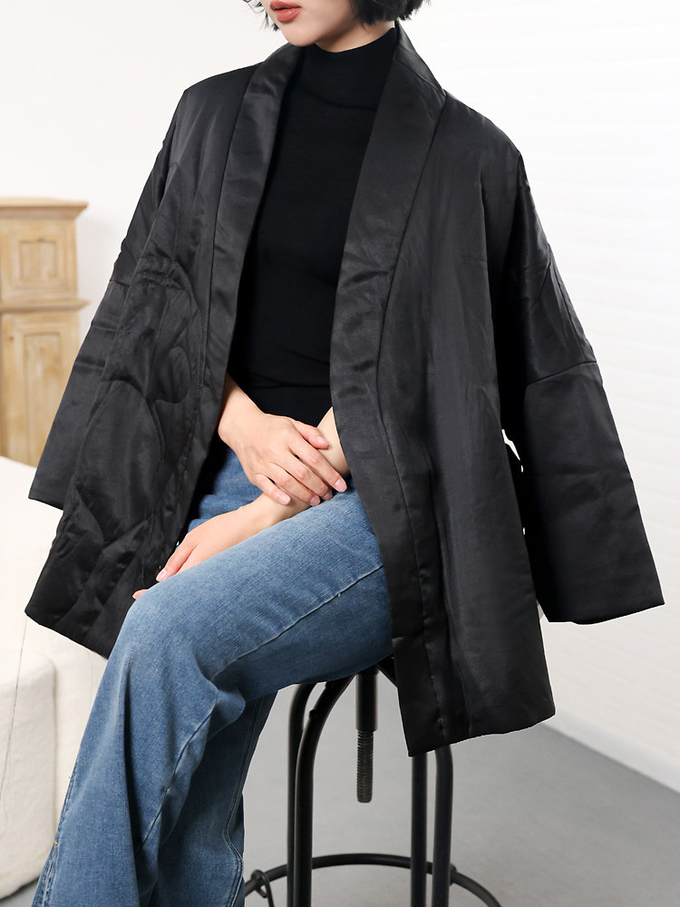 巴黎秀大女主礼服香云纱V领棉衣