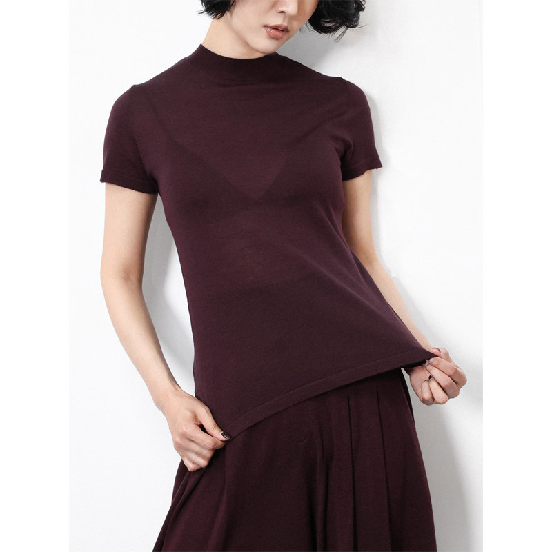 KAKA法单款真丝羊毛混纺半高领短袖万搭女神高弹直筒打底套衫T恤,女装/女士精品,毛针织衫,淘宝优惠券,粉丝福利购,淘宝优惠卷