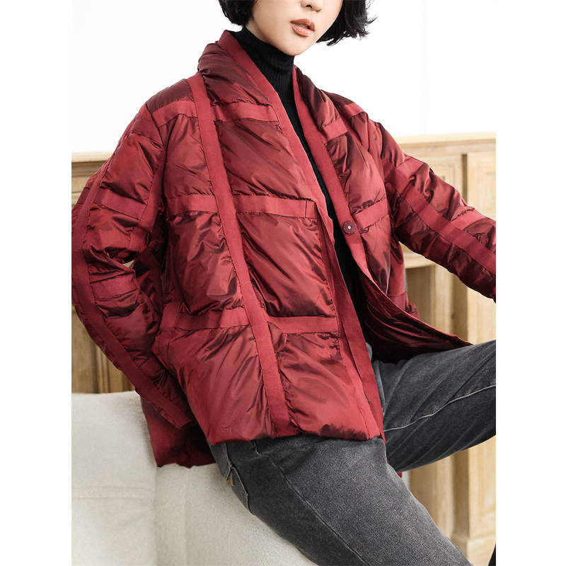 90%白鸭绒斜襟新中式保暖羽绒服