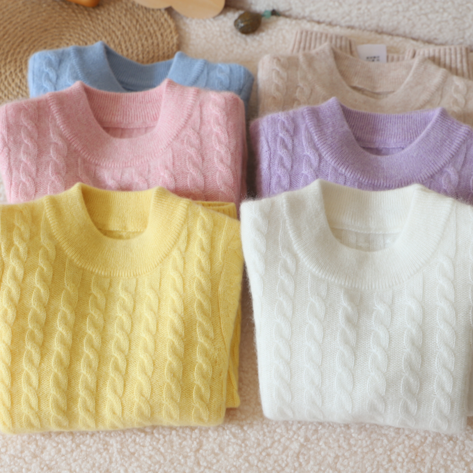 儿童山羊绒毛衣麻花洪叶云台