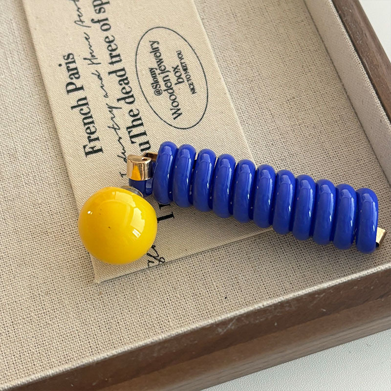 可爱糖豆日系直条电话线发圈女ins泡泡辫头绳高级感发饰