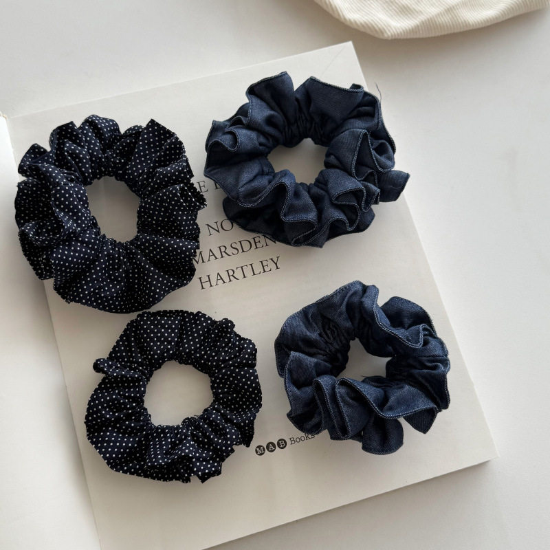 牛仔纯色头花波点大肠圈双层发圈高马尾丸子头盘发布艺发绳发饰,饰品/流行首饰/时尚饰品新,发饰,淘宝优惠券,粉丝福利购,淘宝优惠卷