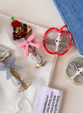 夏日清新冰淇淋抓夹醋酸小众发夹细闪小苹果鸭嘴夹中号可爱发饰女