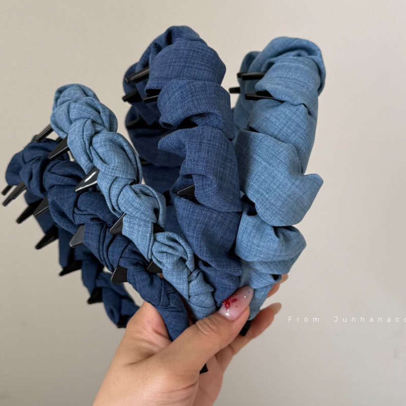 牛仔复古带齿高颅顶发箍女压发洗脸头箍防滑碎发整理神器发饰女,饰品/流行首饰/时尚饰品新,发饰,淘宝优惠券,粉丝福利购,淘宝优惠卷