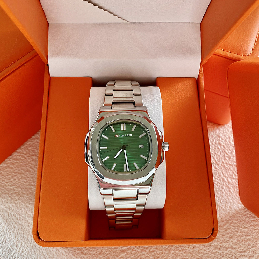 跨境款外贸手表方形简约男士石英表礼品男女表批发直播腕表大表盘