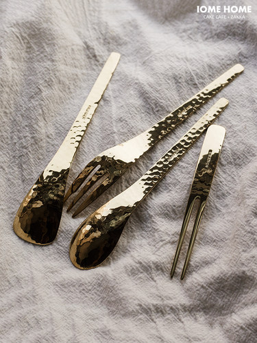 日式咖啡勺ins手工锤目纹出口单