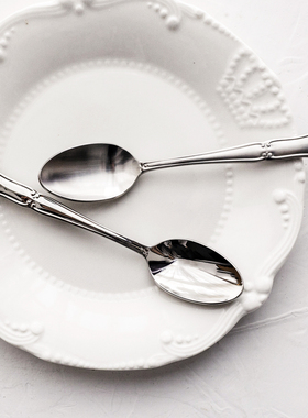 18-10不锈钢法式轻奢复古浮雕红茶搅拌咖啡勺子贵族下午茶出口单