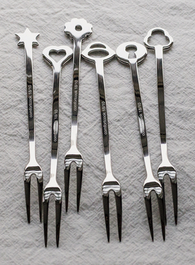 出德国18-10不锈钢北欧ins贵族复古风甜点叉甜品叉水果叉水果签