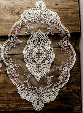 法式轻复古蕾丝花边桌杯餐垫下午茶花边镂空欧式轻奢布艺田园碎花