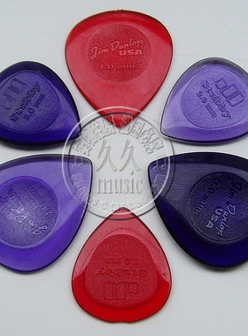 官方授权◆Dunlop邓禄普 Stubby 透明大小水滴雨滴 吉他贝司拨片