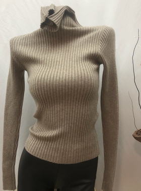 ins显白的卡其色 加厚高领毛衣显瘦针织衫内搭百搭上衣女冬套手指