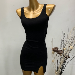 夏装 AN215 2020款 U领显锁骨 前开叉背心连衣裙gn 女 韩国官网同款