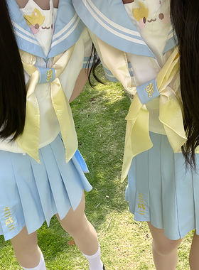 【奶芙猫卷】正版jk原创制服水手服套装蓝色可爱软妹幼稚园萌款