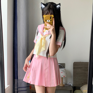 【奶芙猫卷】正版jk原创制服水手服粉色可爱软妹萌款幼稚园套装