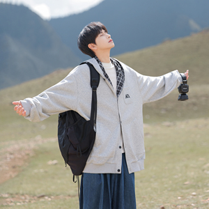 格拼卫衣 26春装设计款开衫连帽大码美式卫衣外套  JK119 P68控98图片