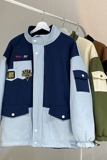 双面穿24冬装新款工装风羊羔毛宽松大码拼接棉衣MY06P108控148，男装棉衣，电商A031