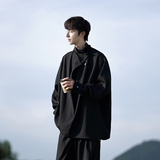 外景2024秋装新款宽松大码港风男士长袖衬衫CS10P48控68，男装衬衫，电商A031