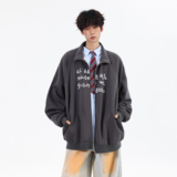 趋势25秋装设计款开衫大码宽松美式卫衣外套JK102P68控98，女装短外套，电商A031