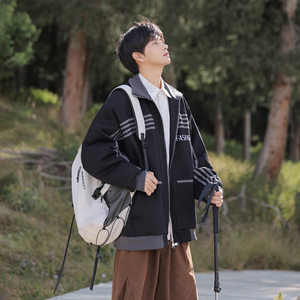 拉条夹克 2025秋装新款大码宽松刺绣夹克外套 WY119 P88 控138图片