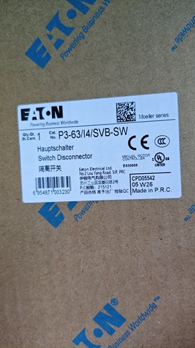 EATON伊顿P3-63/I4/SVB-SW 负荷隔离开关63A  , 表面安装