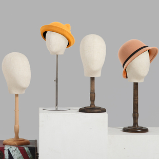 包布头模帽架假发头模支架帽子展示架服装店橱窗陈列模特道具人头