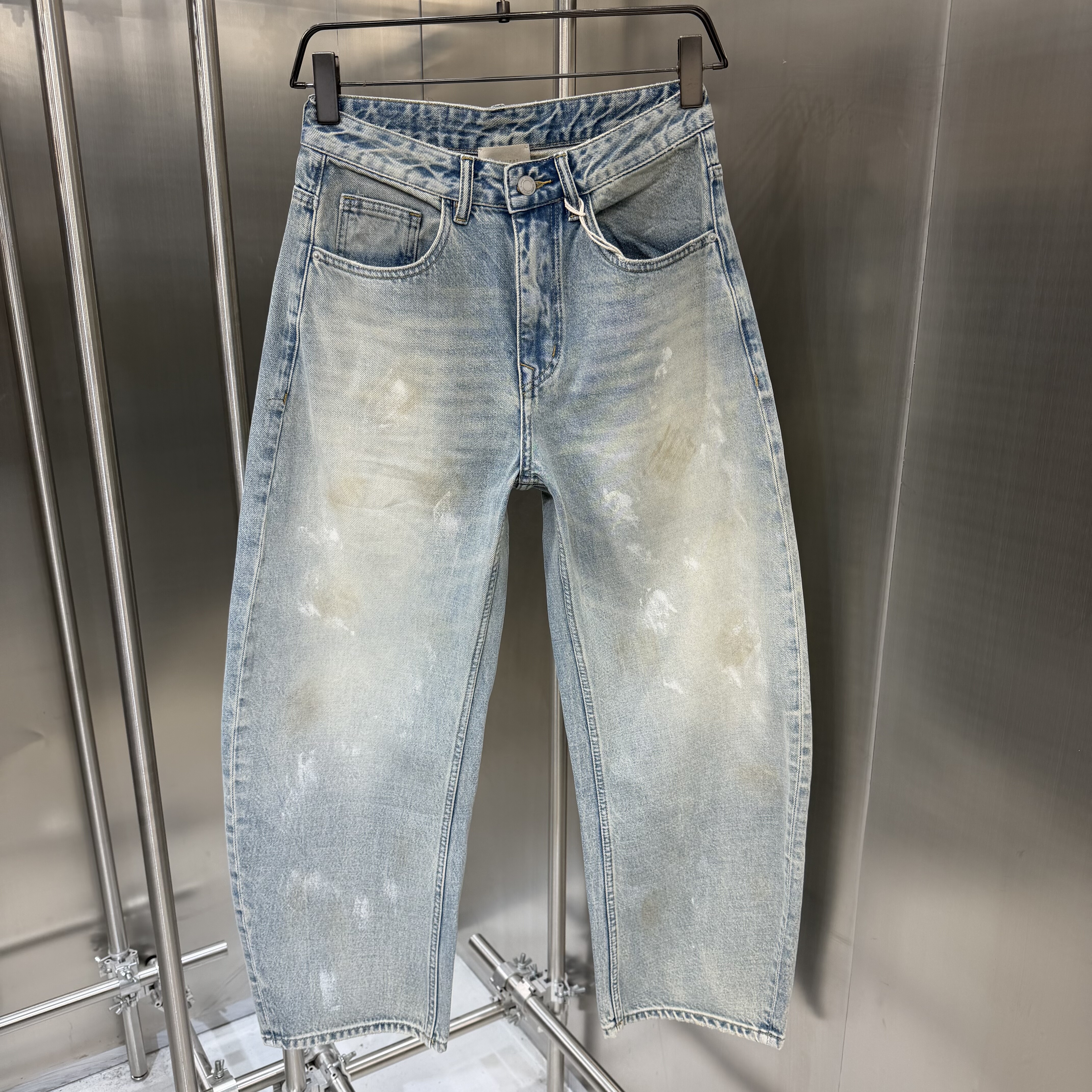 春季男士美式复古水洗泼墨宽松阔腿牛仔裤潮流百搭,男装,休闲裤,淘宝优惠券,粉丝福利购,淘宝优惠卷