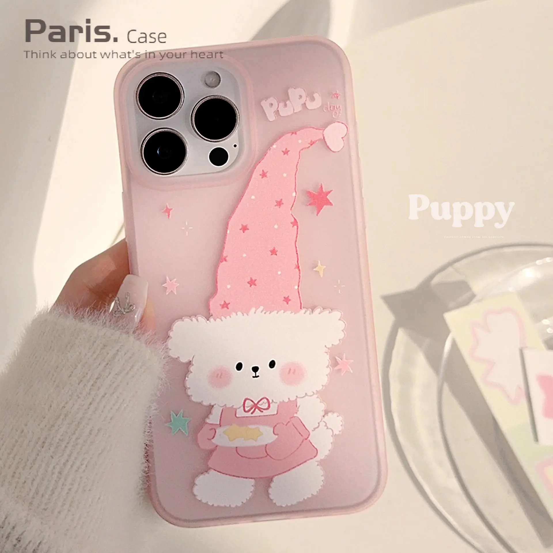【Paris.Case】 适用iphone16pro苹果15可爱星星小狗手机壳13硅胶