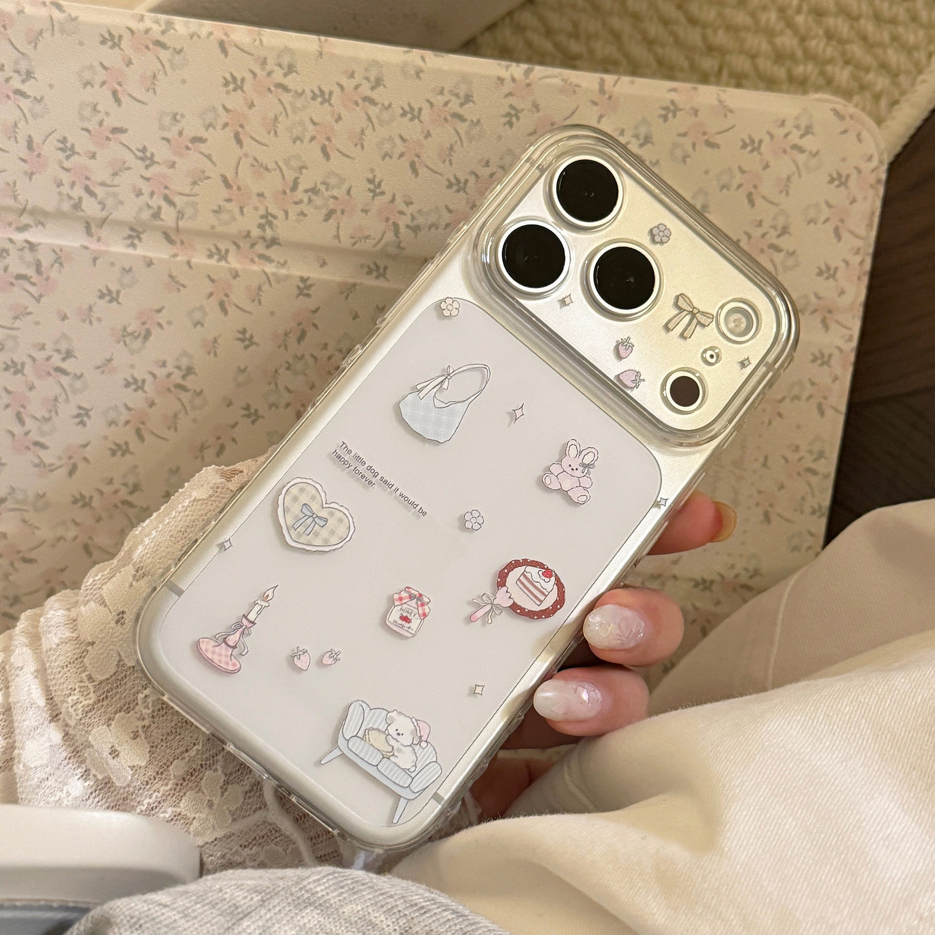 韩系卡通适用苹果17promax手机壳iphone16透明15可爱13拼贴风12软14