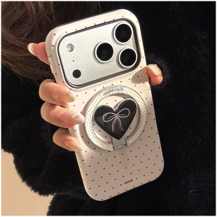 珍珠蝴蝶结适用苹果16手机壳iPhone17promax菲林14韩系个性 11磁吸支架