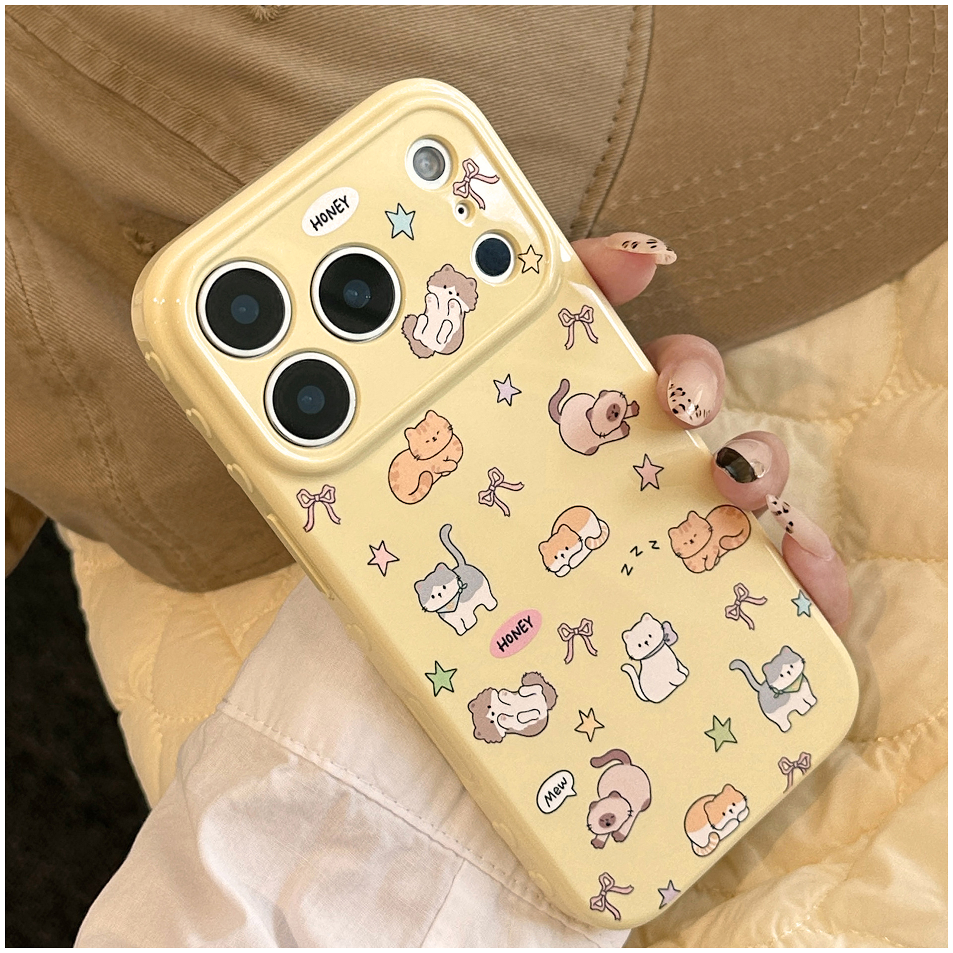 可爱猫咪星球适用苹果17promax手机壳iphone16全包15防摔13软套12