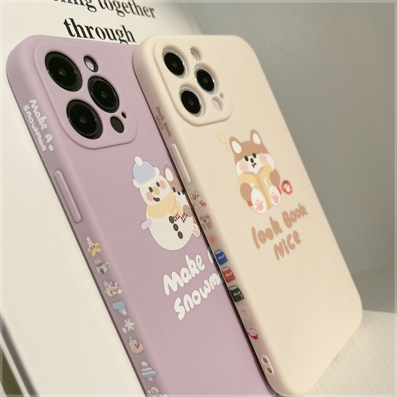 侧边卡通狗iphone13手机壳软x全包8plus苹果12promax适用xr硅胶14