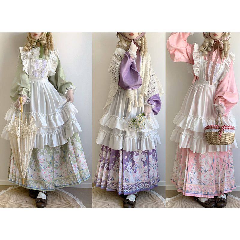 原创【洛】汉洋折衷明制交领琵琶袖加绒斗篷马面洛丽塔秋冬