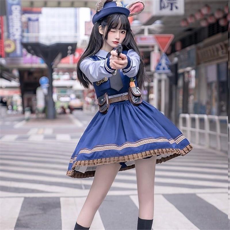 兔子警官卡通cos服朱迪漫展套装二次元洛丽塔学生角色扮演正版