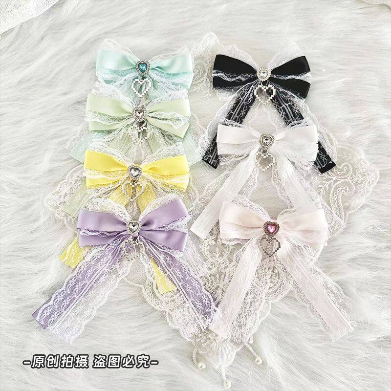 蕾系量产水色原创手作可爱日系天使发饰水钻亚文化蝴蝶结痛包装饰