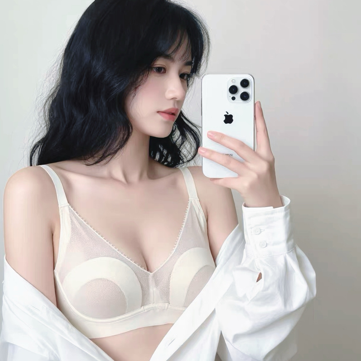 夏季轻纱贝壳杯光面无痕文胸图片