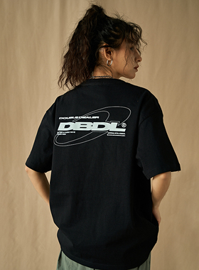 DoubleDealer短袖t恤男美式高街原创设计圆领情侣上衣纯棉夏季女