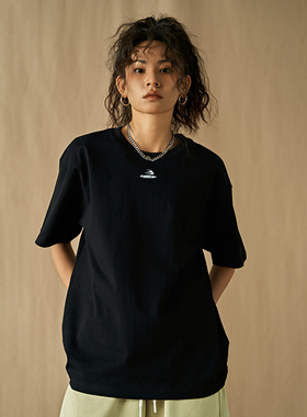 DoubleDealer男士短袖t恤夏季2023新款纯棉宽松半袖上衣女高级感