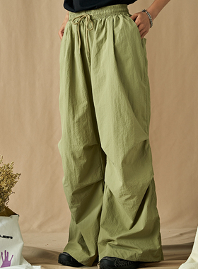 DoubleDealer运动休闲裤男2023春新品直筒速干梭织束脚工装长裤女