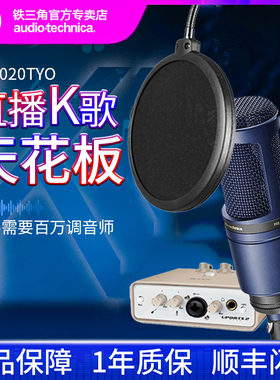 铁三角（Audio-technica）AT2020电容麦克风录音直播电脑K歌