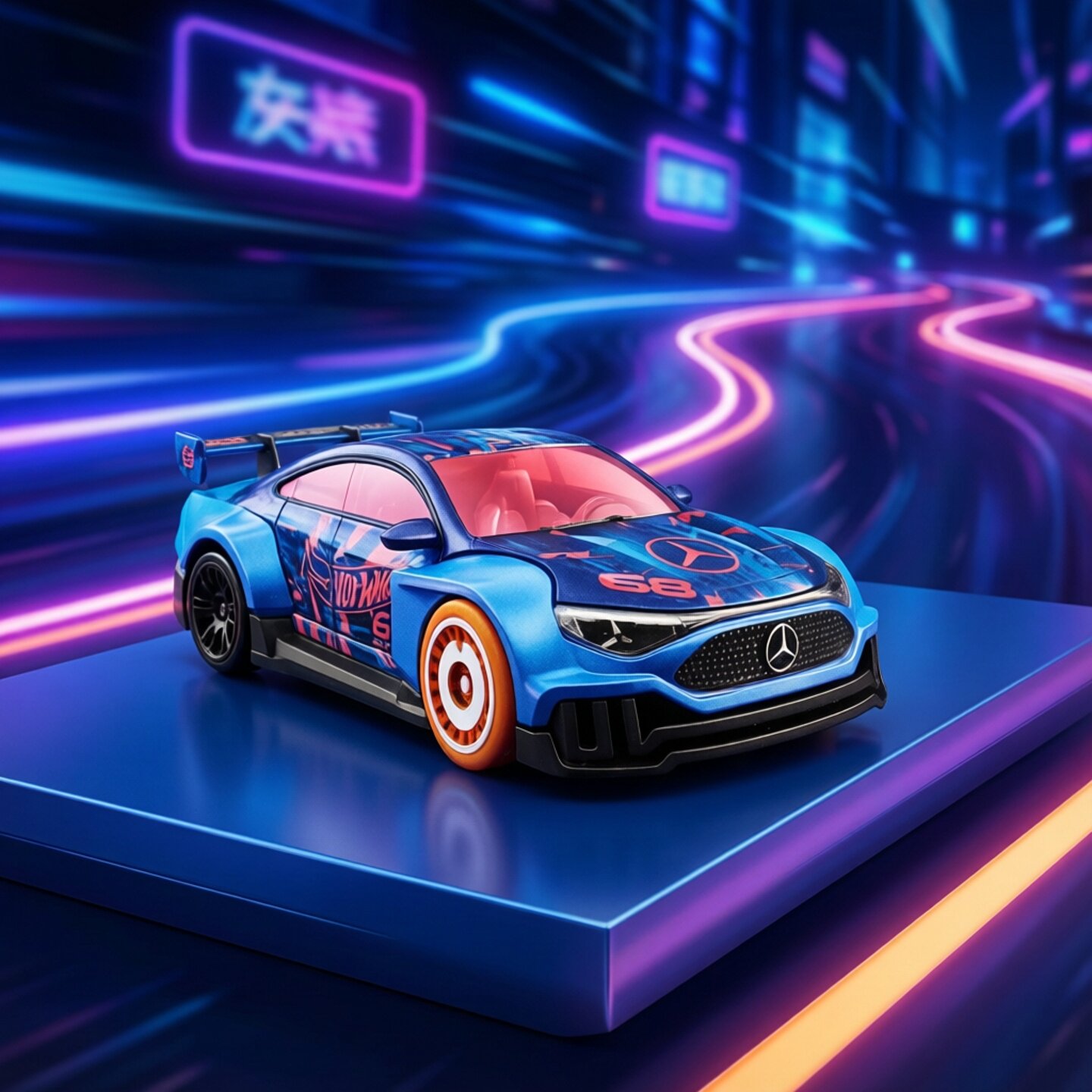 Hot Wheels风火轮普卡奔驰CLA 荧光异色轮合金车模2026收藏玩具车