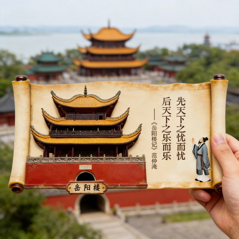 岳阳楼树脂立体磁性冰箱贴