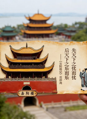 岳阳楼树脂立体磁性冰箱贴