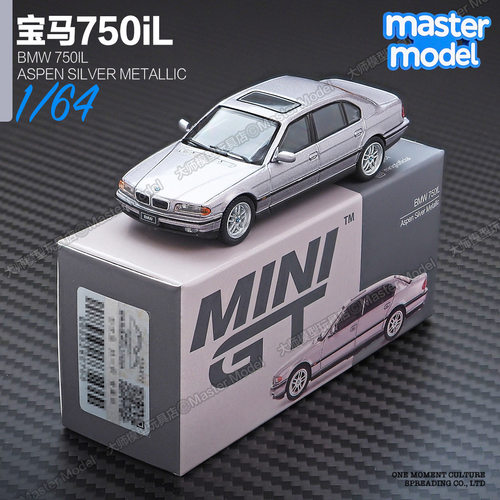 MINIGT现货1/64宝马750iL金属银豪华轿车合金汽车模型收藏摆件959