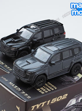 麦思迪1:64丰田兰德酷路泽LC300黑金刚黑色灰色合金汽车模型潮玩