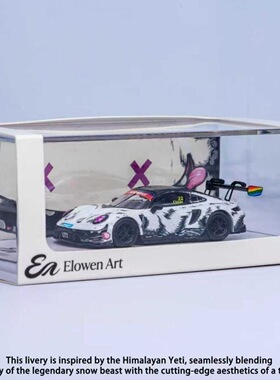 Elowen Art预售1/64保时捷911GT3R22号 喜马拉雅雪怪赛车汽车模型